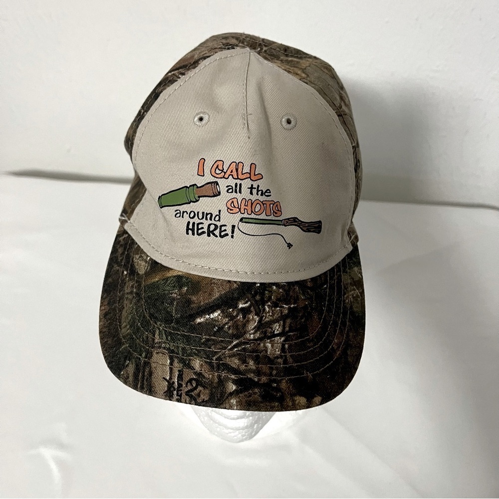 VTG Realtree Toddler Camo Duck “ I call the shots around here" Hunting Cap EUC